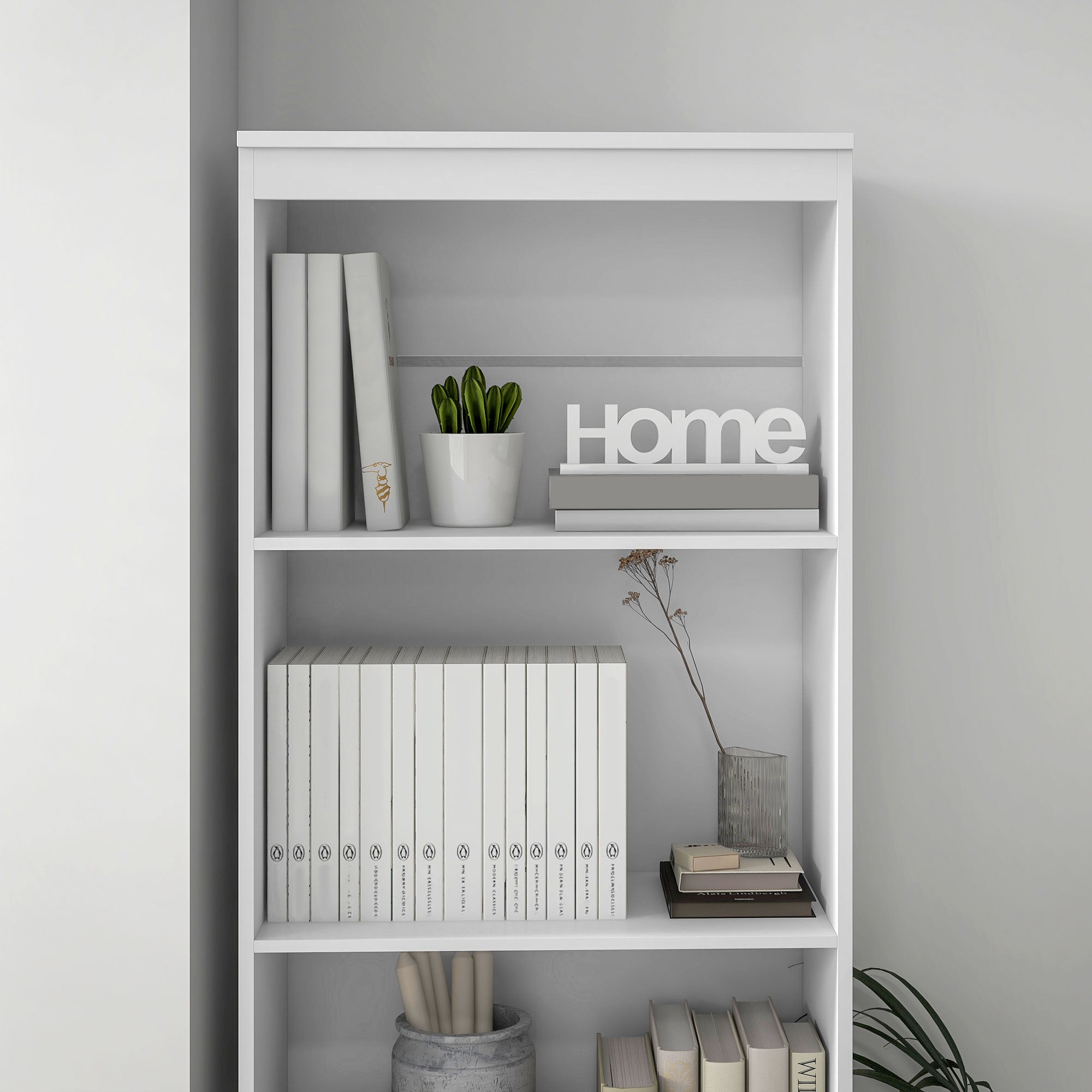 180cm Tall Bookcase, with Shelves and Drawers - White