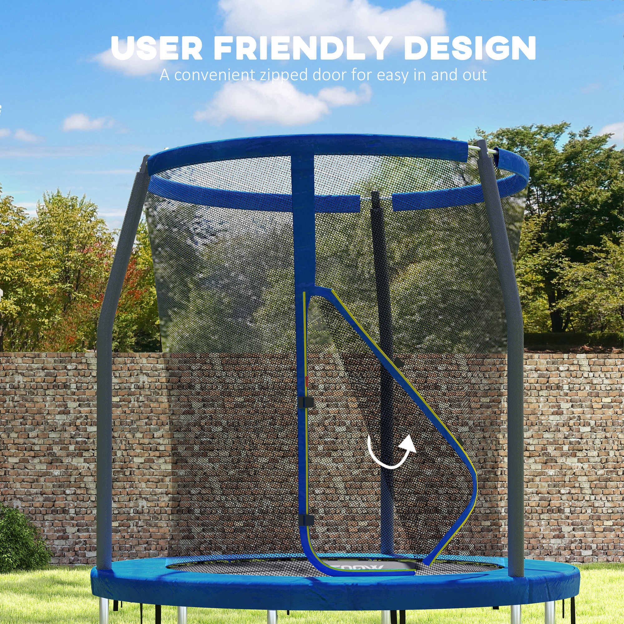 6ft Trampoline with Safety Enclosure Net, Steel Frame Outdoor Trampoline, with Edge, Safety Cover