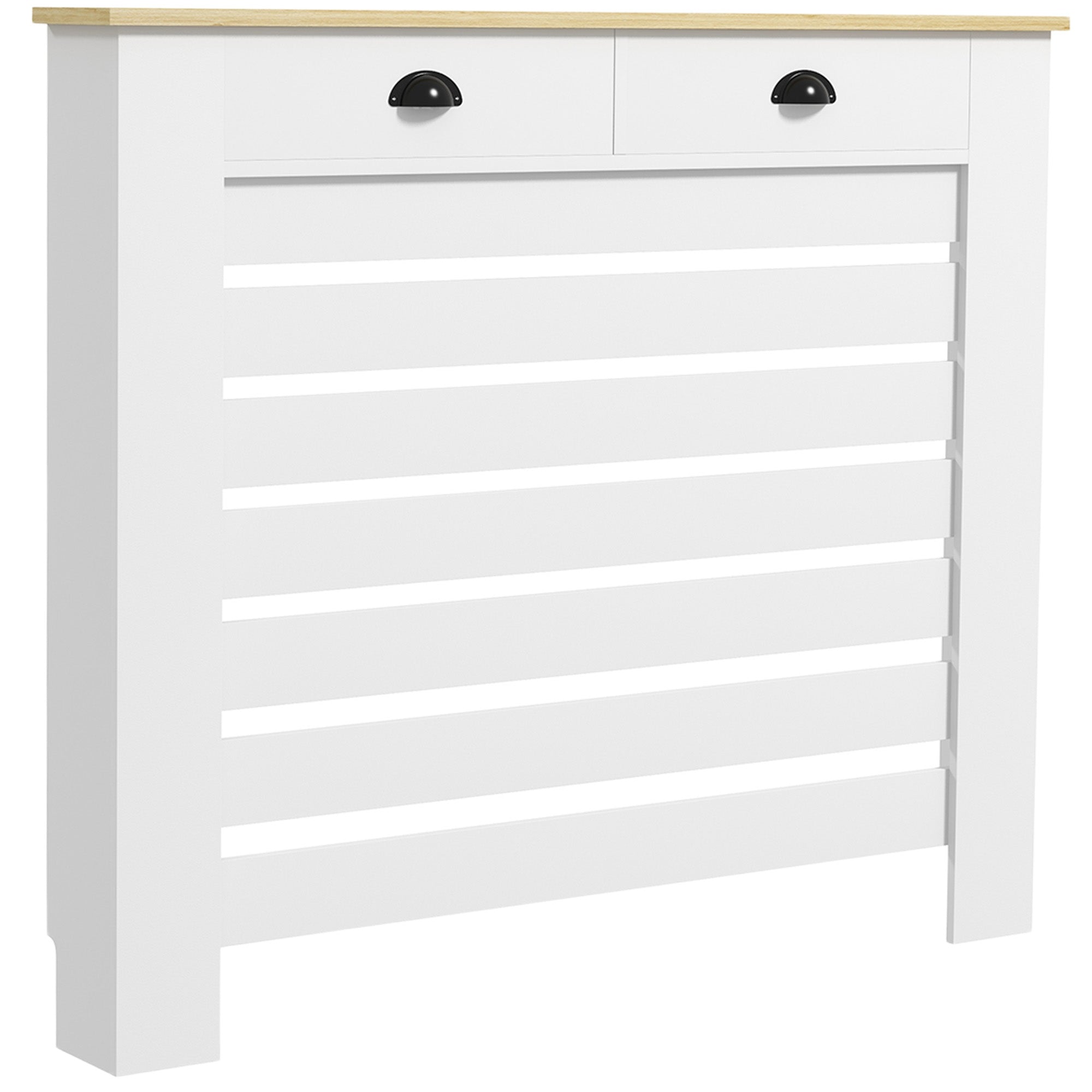 95.5H x 111Wcm Radiator Cover, with Drawer - White