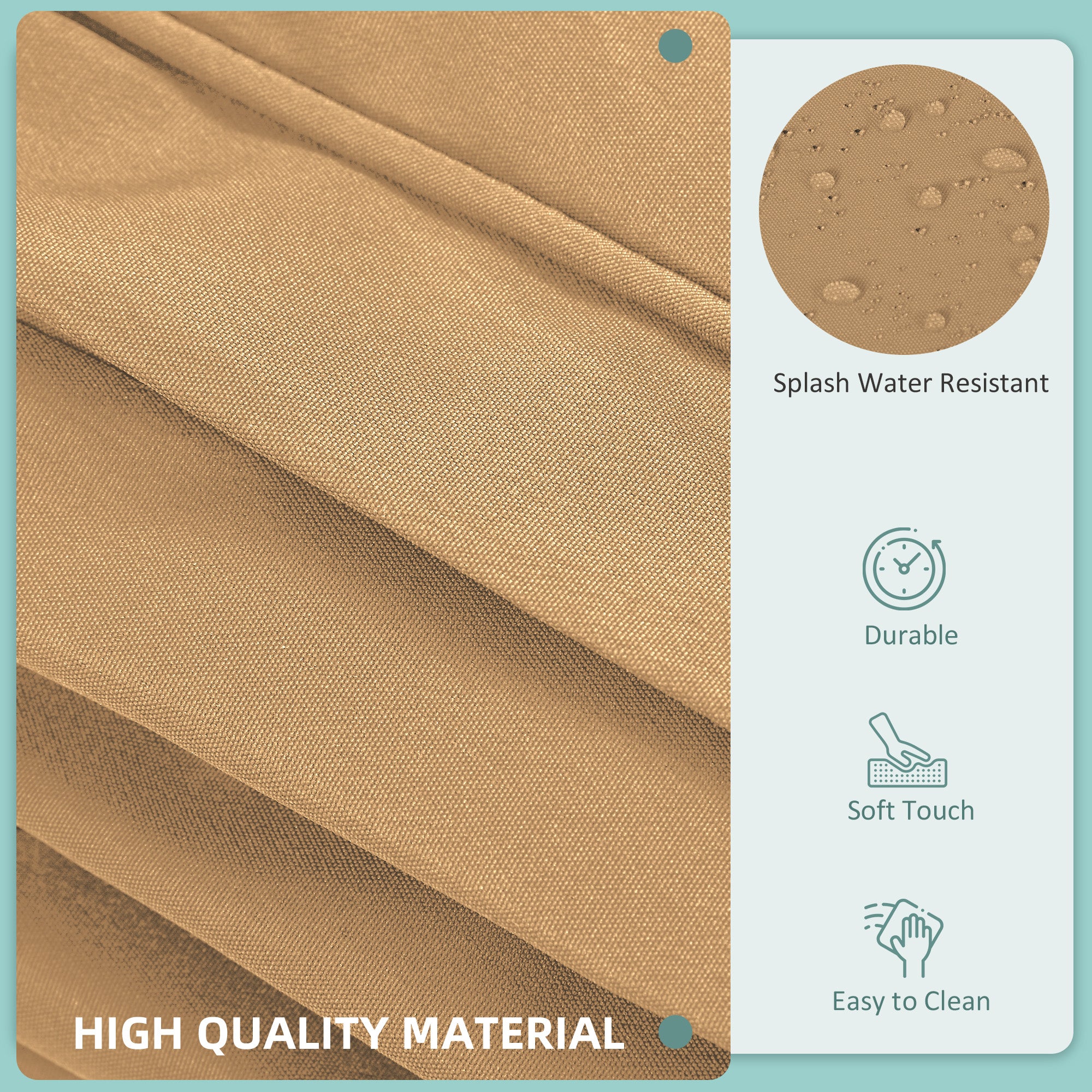 14 Piece Outdoor Cushion Set with Durable Polyester Covers - Beige