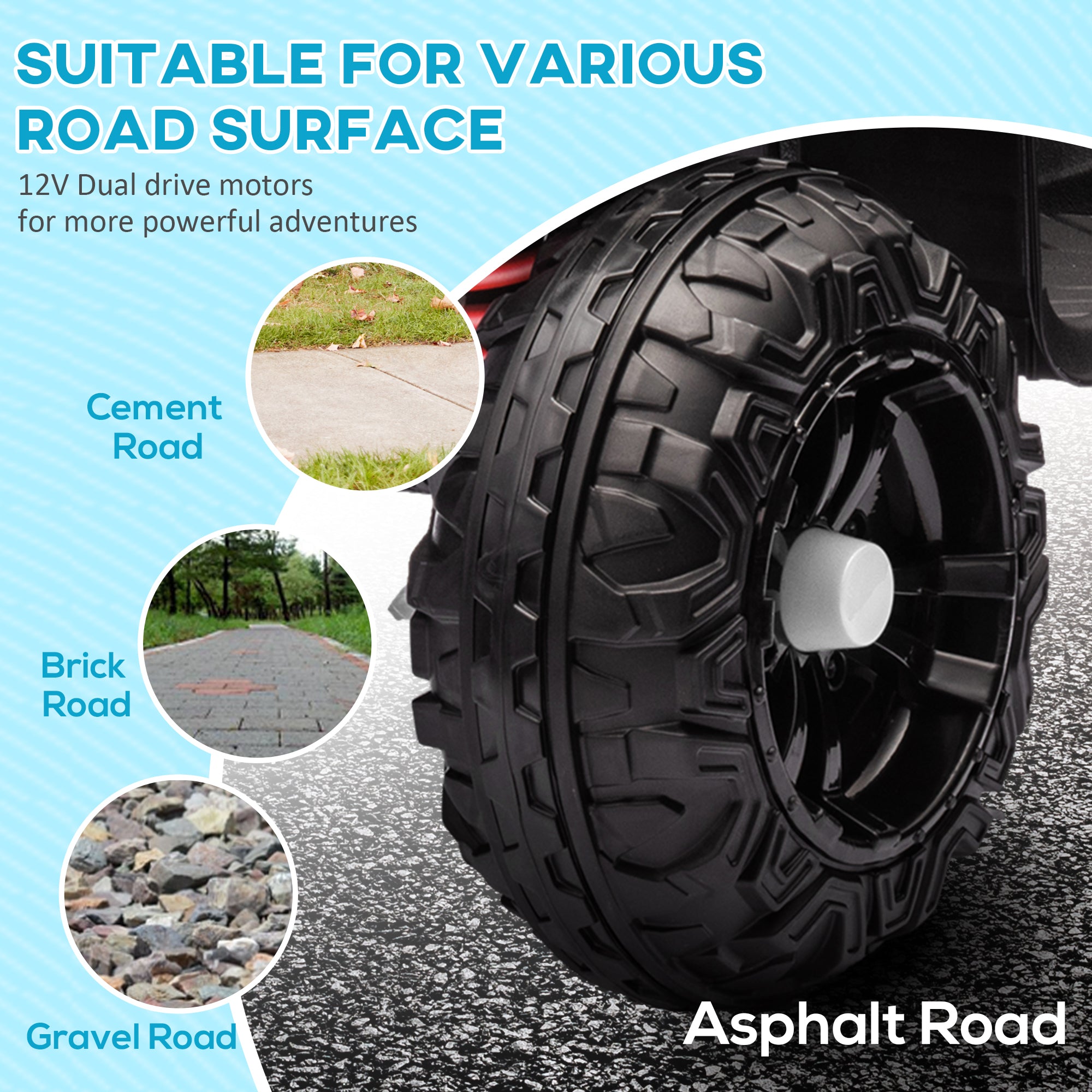 12V Kids Electric Quad Bike w/ Spring Suspension System, Forward, Backward, LED Light, Music, MP3, White