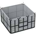 Steel Dog Whelping Box with Washable Pad and Windproof Cloth for Small & Medium Dogs 102x102x60cm - Black