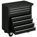 7-Drawer Roller Tool Cabinet Storage Chest with Wheels and Lock - Matte Black
