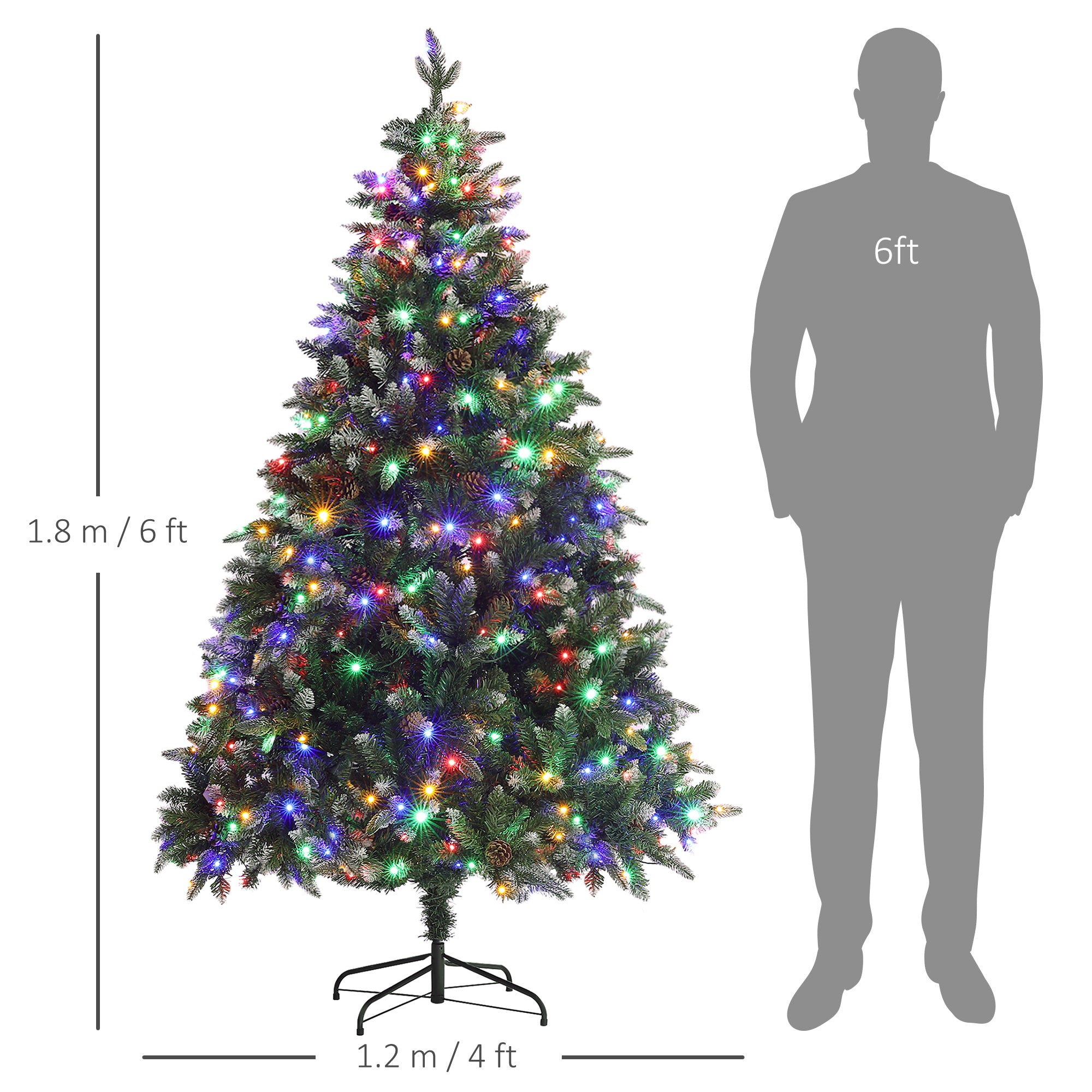 6ft LED Pre-Lit Artificial Christmas Tree, with Base