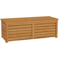 292L Outdoor Wooden Deck Storage Box for Garden, Balcony, Porch, Poolside - Light Brown