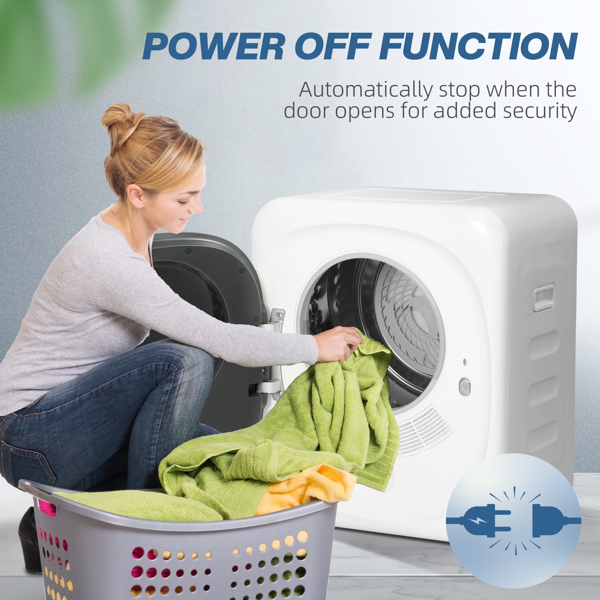 4kg Vented Tumble Dryer, 800W Compact Freestanding Front Tumble Dryer with 5 Drying Mode, Smart Sensor, Timer and Stainless Steel Tub, Wall-Mounted Portable Small Clothes Drying Machine, White