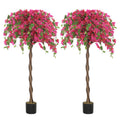 Set of 2 Artificial Murraya Flower Plants in Pots 120cm - Purple and Red