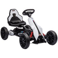12V Electric Ride-On Go Kart for Kids with Forward Reverse & 2 Speeds, Ages 3-8 - White