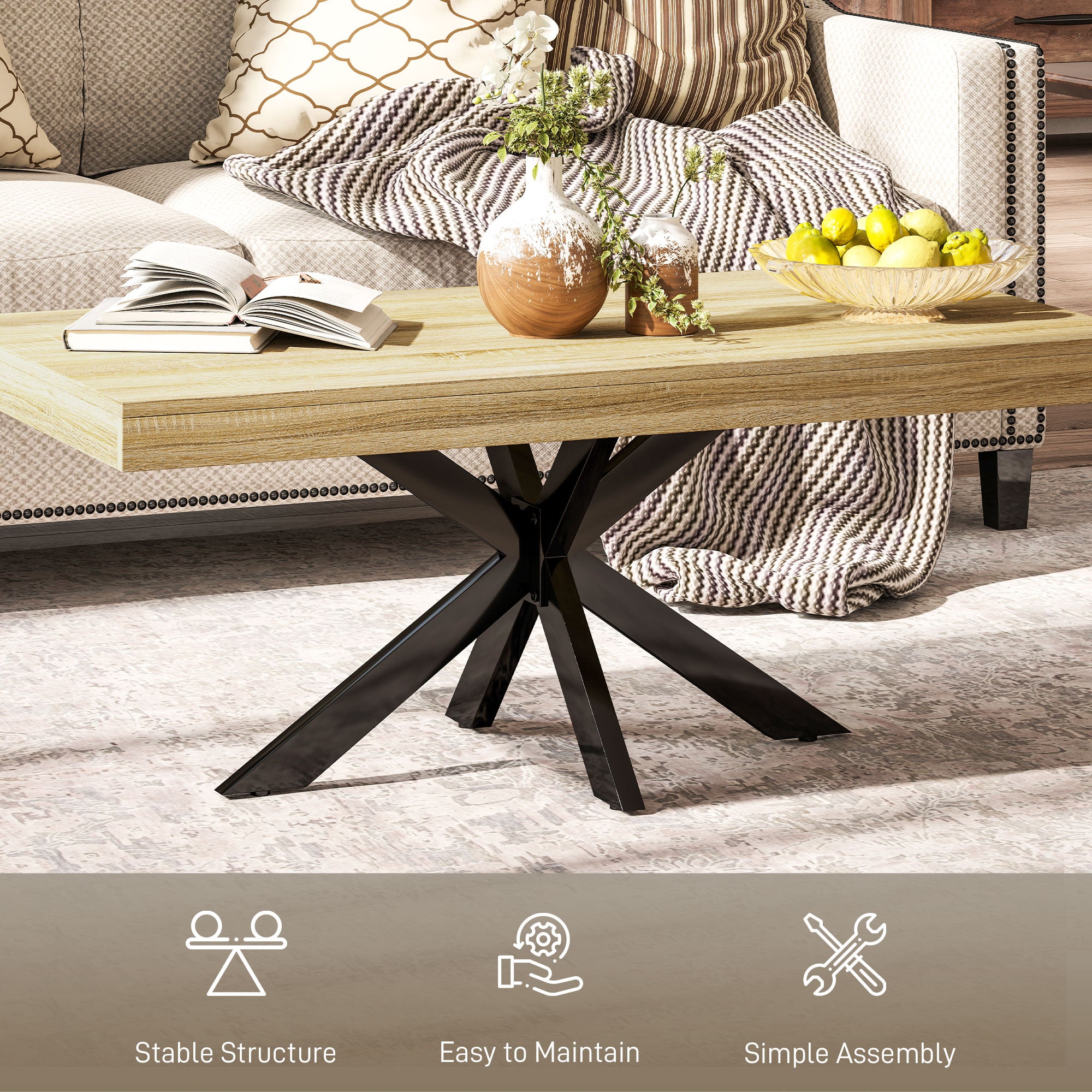 Bold Rustic Block Coffee Table - Wood-Effect