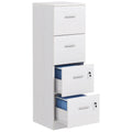 Four-Drawer Lockable Filing Cabinet with Hanging Bars - White Wood Effect