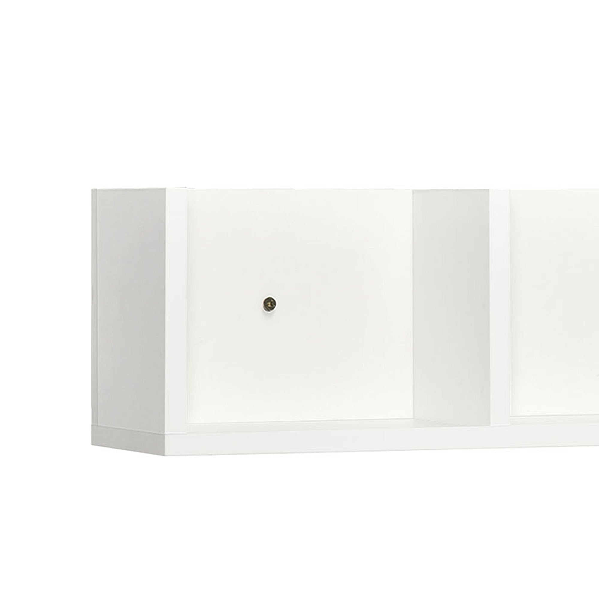 Wall Mount 84 CD / 56 DVD/Blu-ray/ Media Storage Rack 4 Cubes, Wooden Shelf Organiser Unit Bookcase Display, Set of 2, White