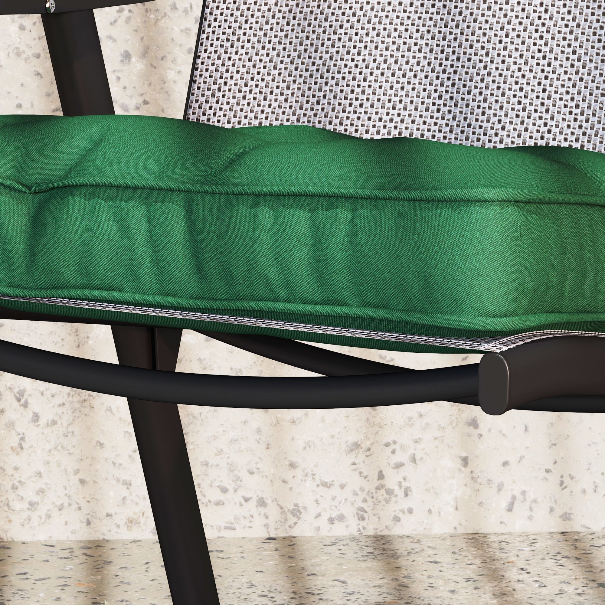 Set of 4 42 x 42cm Outdoor Seat Cushions - Green