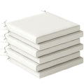 Set of 6 Outdoor Seat Cushions with Machine Washable Cover, Water Repellent Seat Cushions Cream White