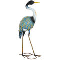 Heron Garden Statue, Standing Garden Ornament, Metal Garden Gift with Stakes, 28 x 17 x 63 cm, Multi-Colour