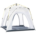 4 Person Automatic Pop Up Camping Tent with Welded Floor - Light Grey