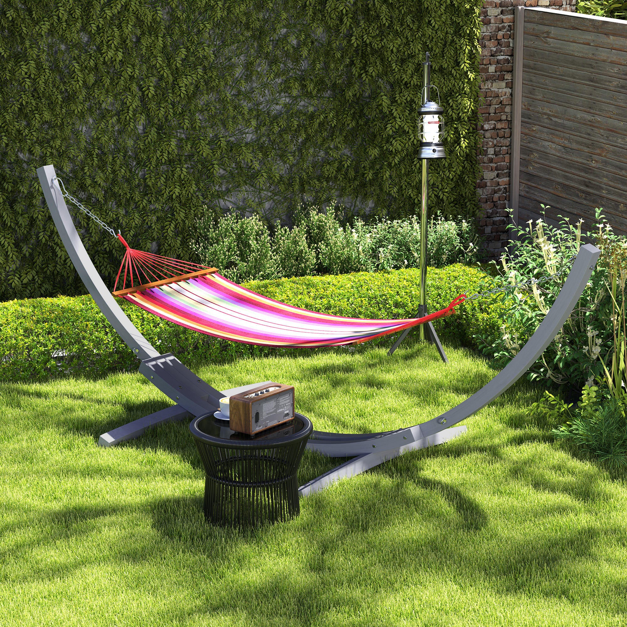 3.25m Wooden Hammock Stand Universal Fit - Grey Durable Solid Wood