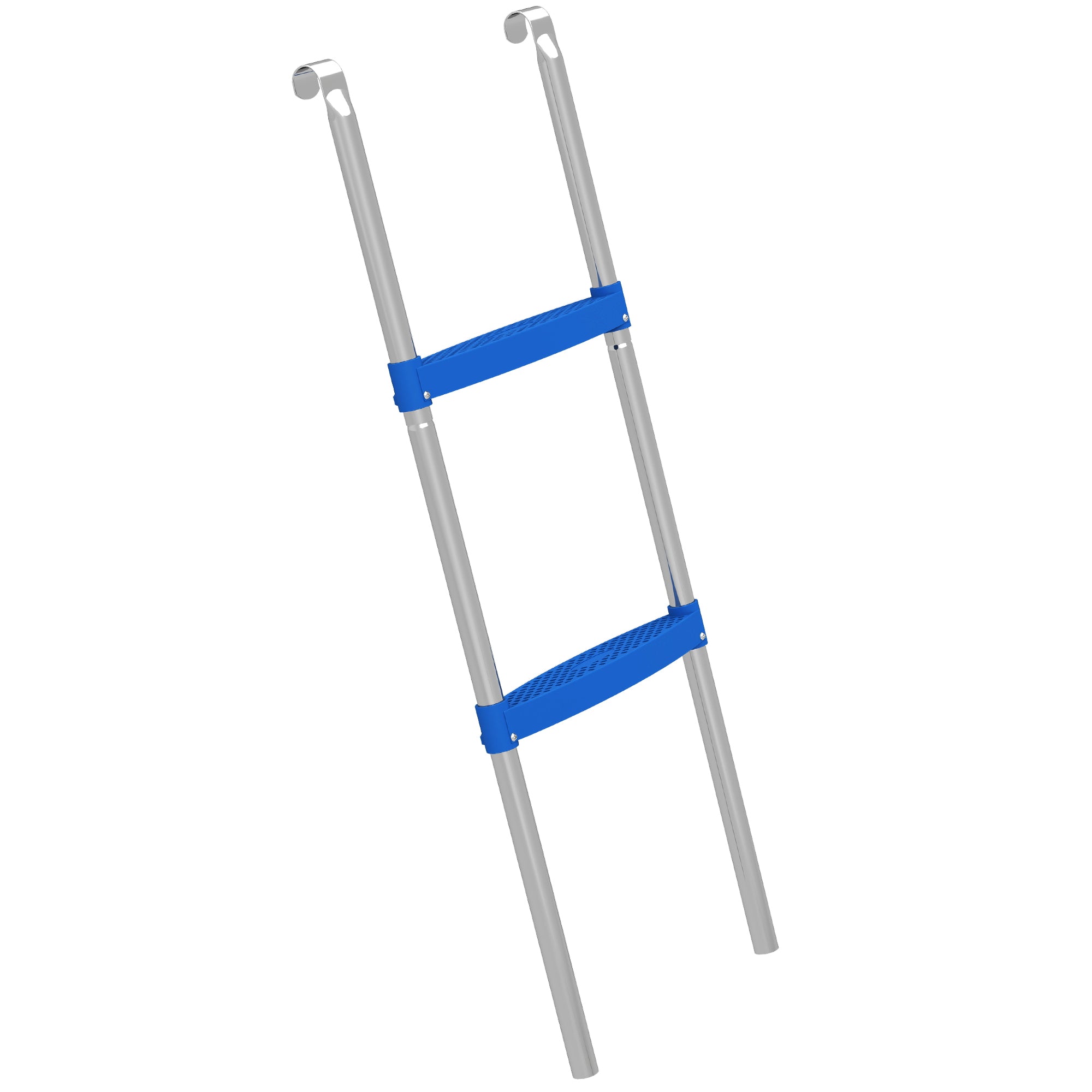 Trampoline Ladder, 2-Steps with Horizontal Wide Steps, Universal Hook, Galvanised Steel Frame, 150kg Load Capacity