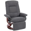 Reclining Swivel Chair, with Footrest - Grey
