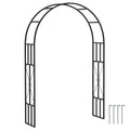 Steel Garden Arch 2.2m x 1.5m Metal Trellis for Climbing Plants and Wedding Decoration - Black