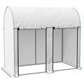 200 x 100cm Walk-In Greenhouse with Zipped Doors - White