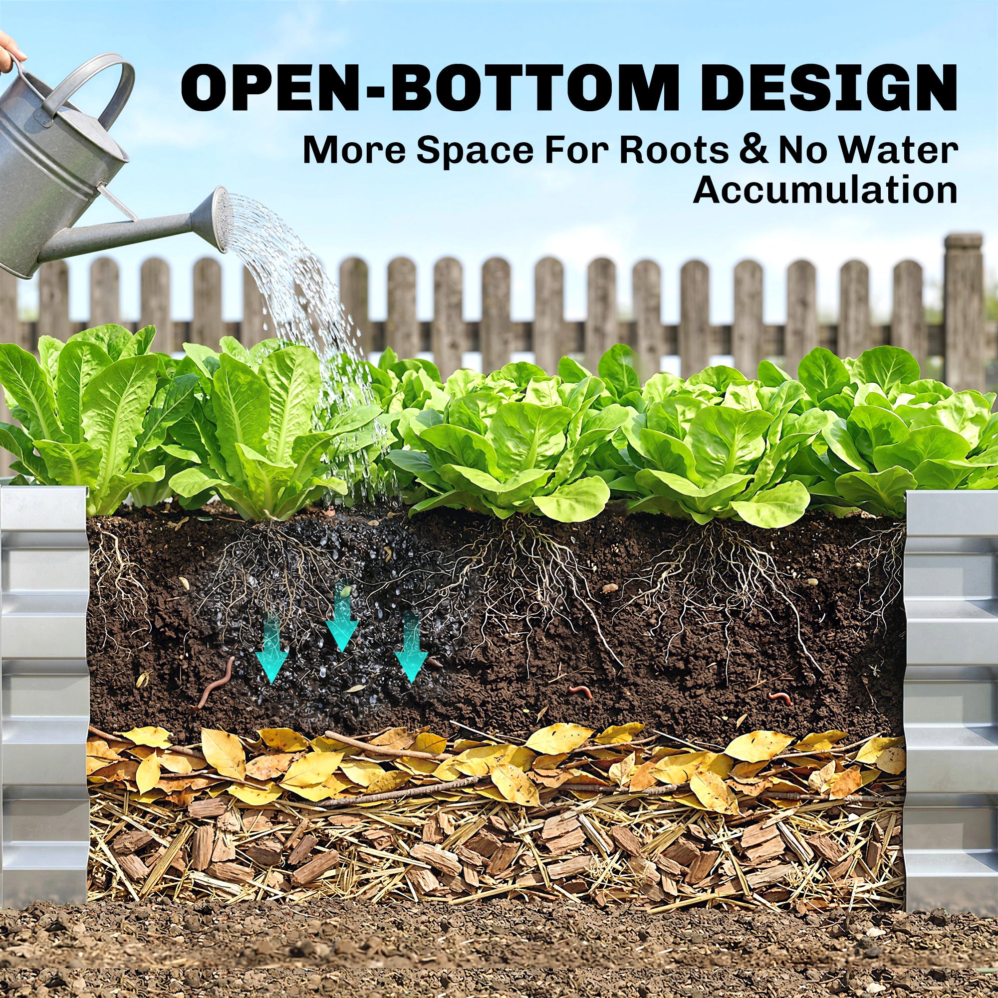 Raised Beds for Garden, Galvanized Outdoor Planters, for Herbs and Vegetables, Use for Patio, Backyard, Balcony, Silver