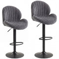 Bar Stools Set of 2, Swivel Barstools with Back, Adjustable Height and Footrest for Kitchen Island, Dining Room, Grey