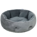 Cat Bed, Reversible Dog Pet Bed for Indoor Cats and Small Dogs, Round Bed with Supportive Bolster, Dark Grey