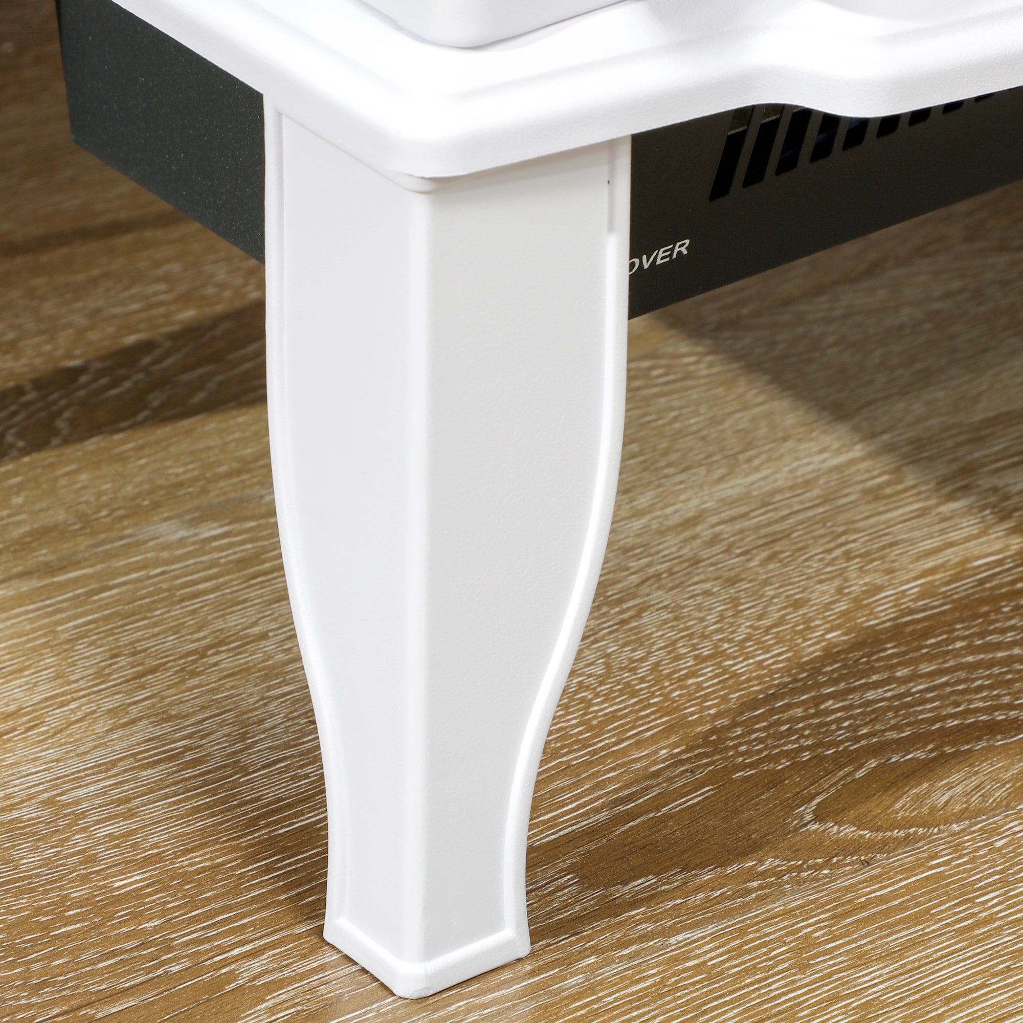 Freestanding Electric Stove Heater with LED Flame Effect, Overheating Safety, 1000W/2000W - White