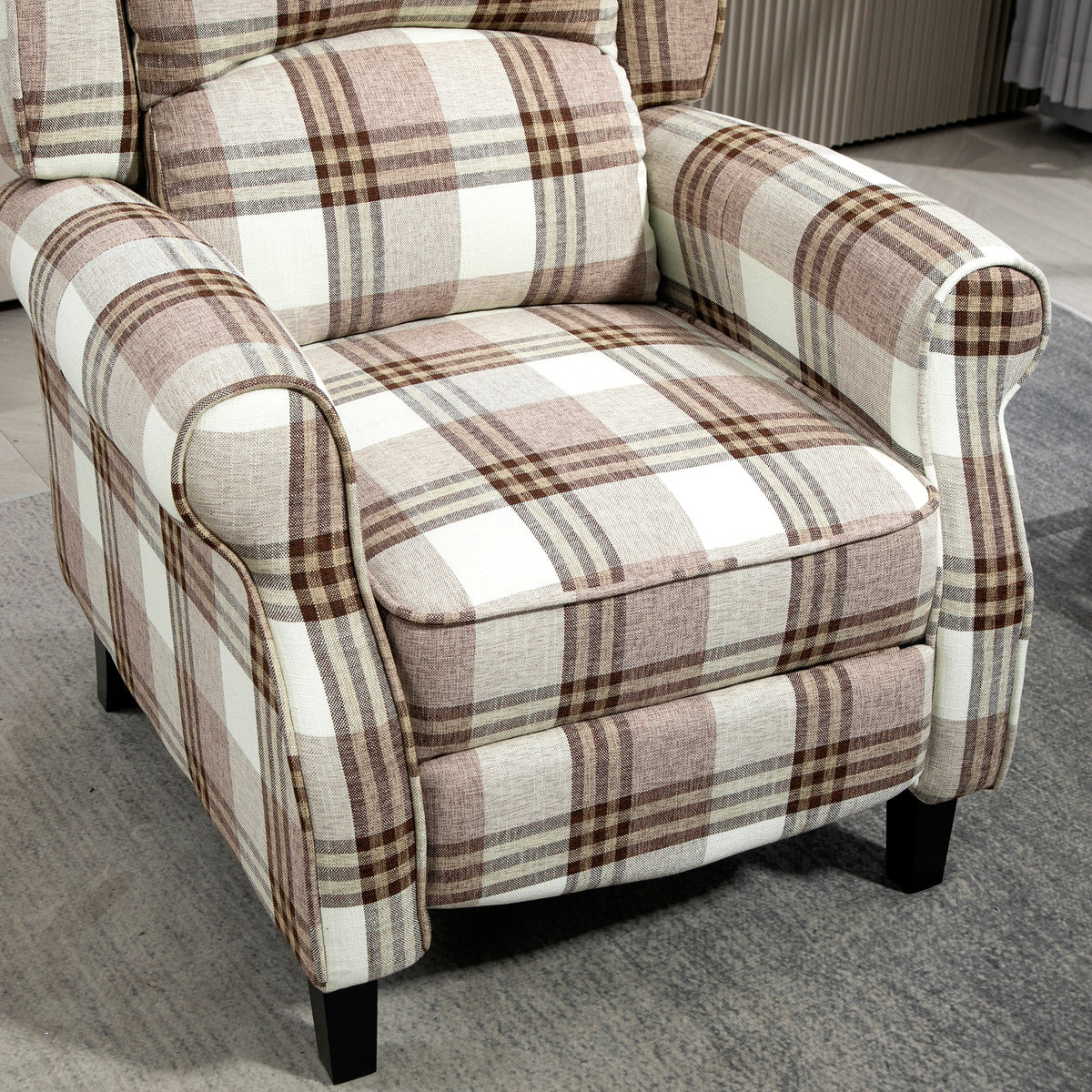 160° Reclining Armchair with Footrest - Brown