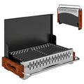 Portable BBQ Grill, Folding Charcoal Barbecue Grill with Removable Charcoal Basin for Camping Picnic Garden Party, Black