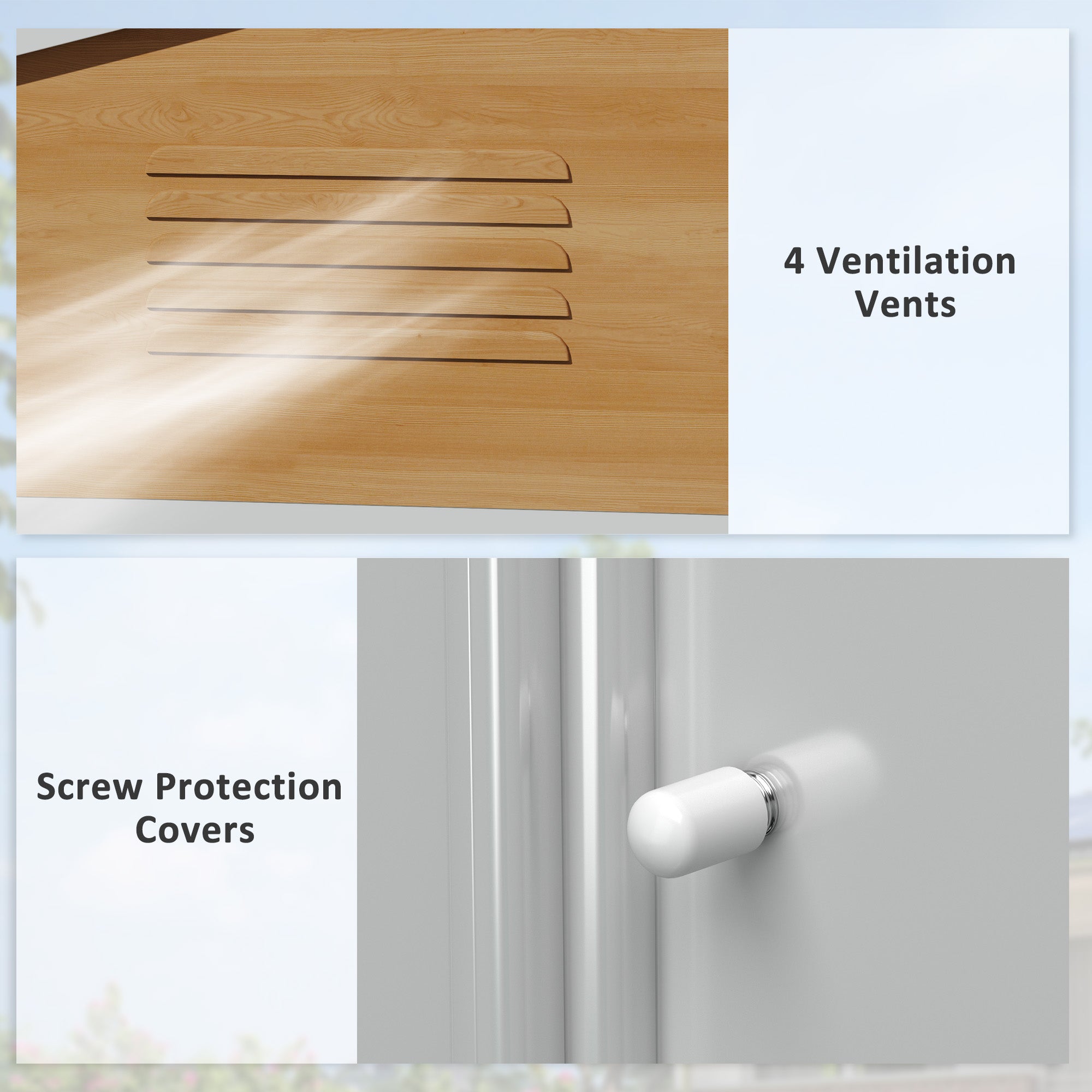 8x6ft Galvanised Steel Tool Shed with Double Door - Brown