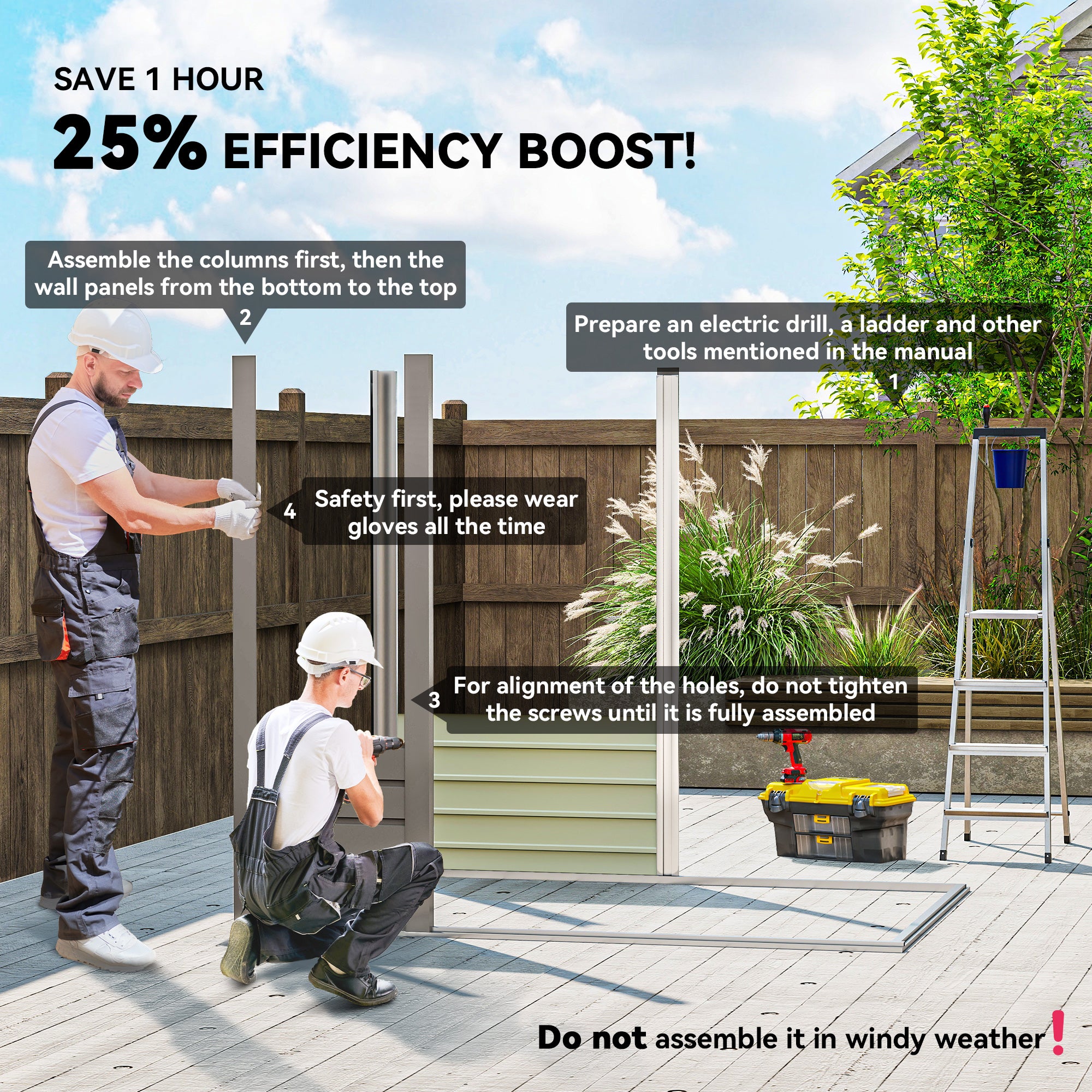 4 x 6ft Galvanised Metal Garden Shed, with Locking Door - Grey