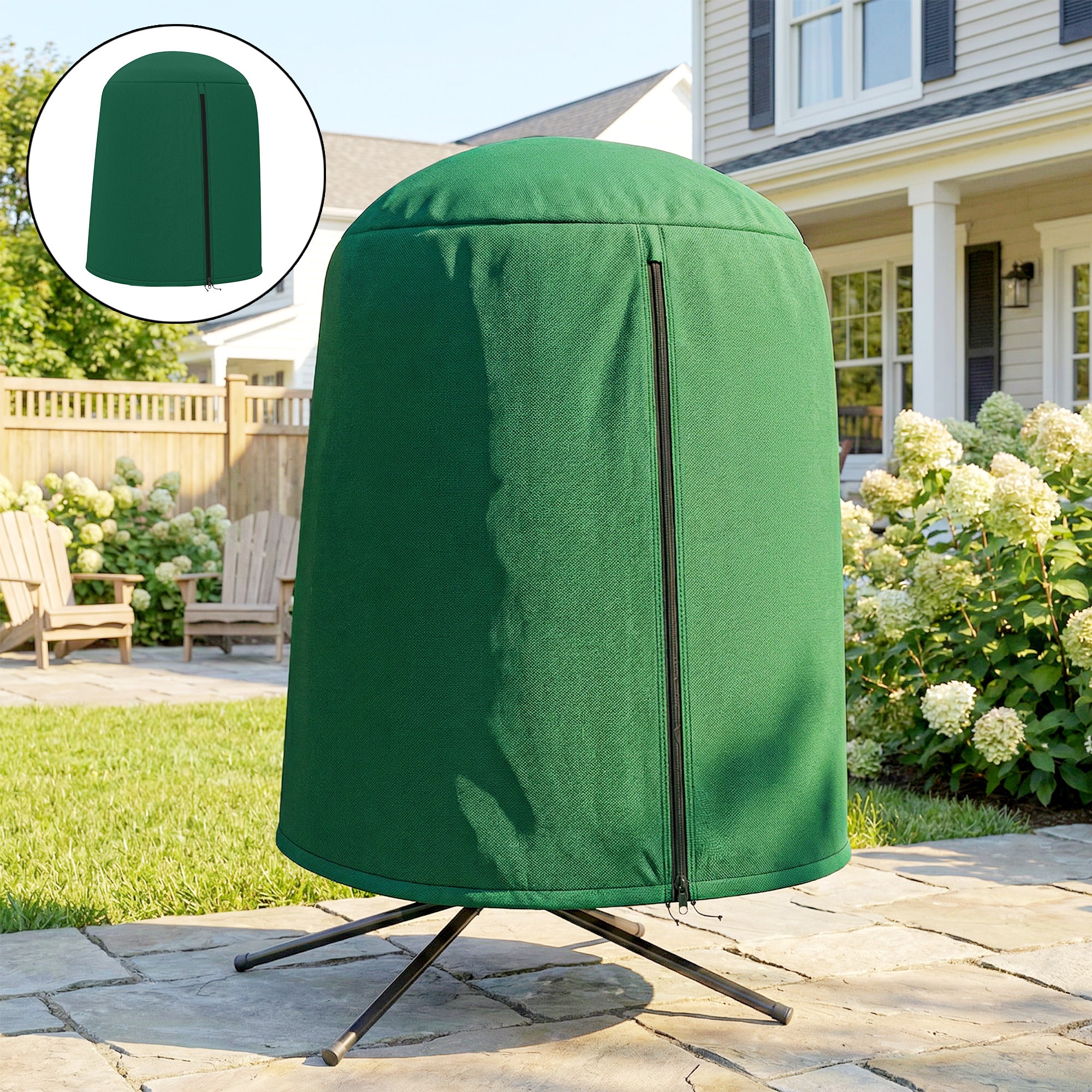 190 x Φ128cm Hanging Egg Chair Furniture Cover - Green