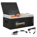 16L Portable Car Fridge with Adjustable -20°C to 10°C Temperature Control - Black/Grey