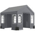 3 x 3 m Party Tent, Outdoor Canopy Tent Shelter with Removable Sidewalls, 4 Zipped Doors, for Parties, Wedding, Grey