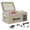 16L Portable Car Fridge with Adjustable Temperature Range - Khaki Grey