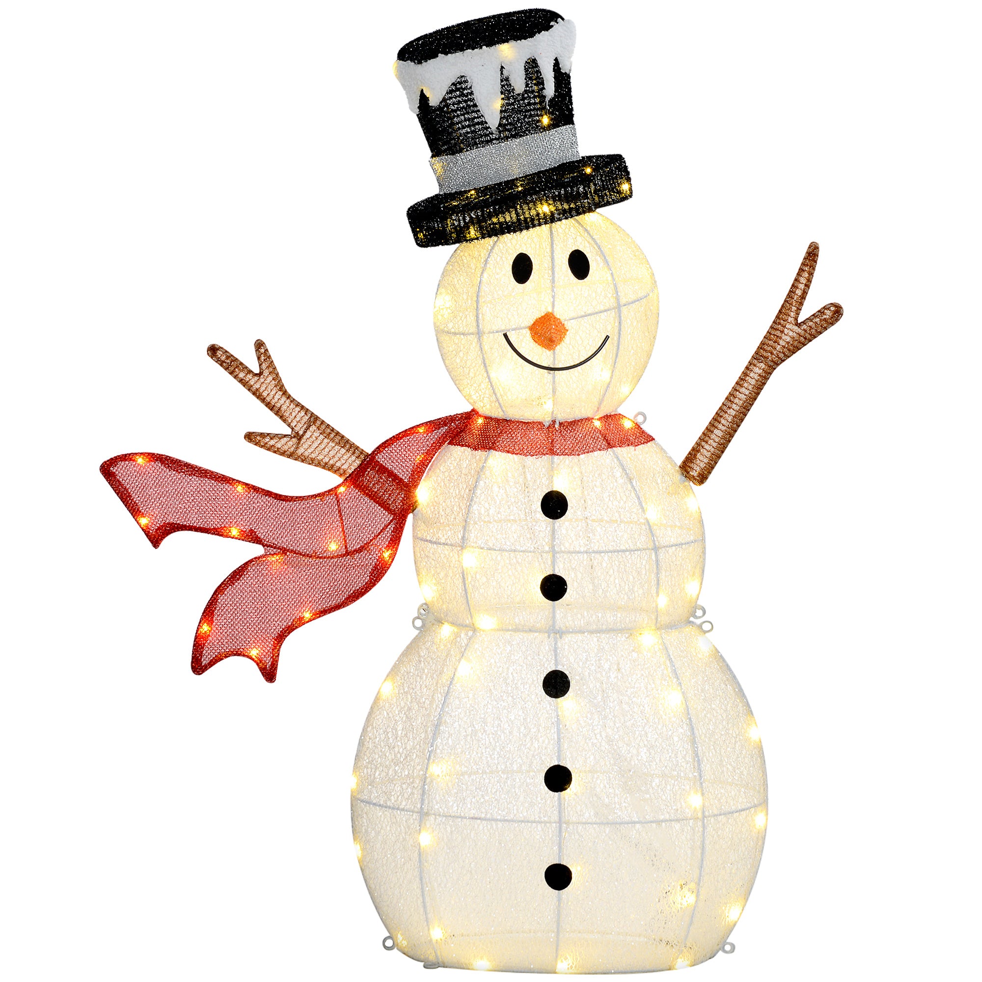3ft 78 LED Light Outdoor Snowman Decoration, with Accessories