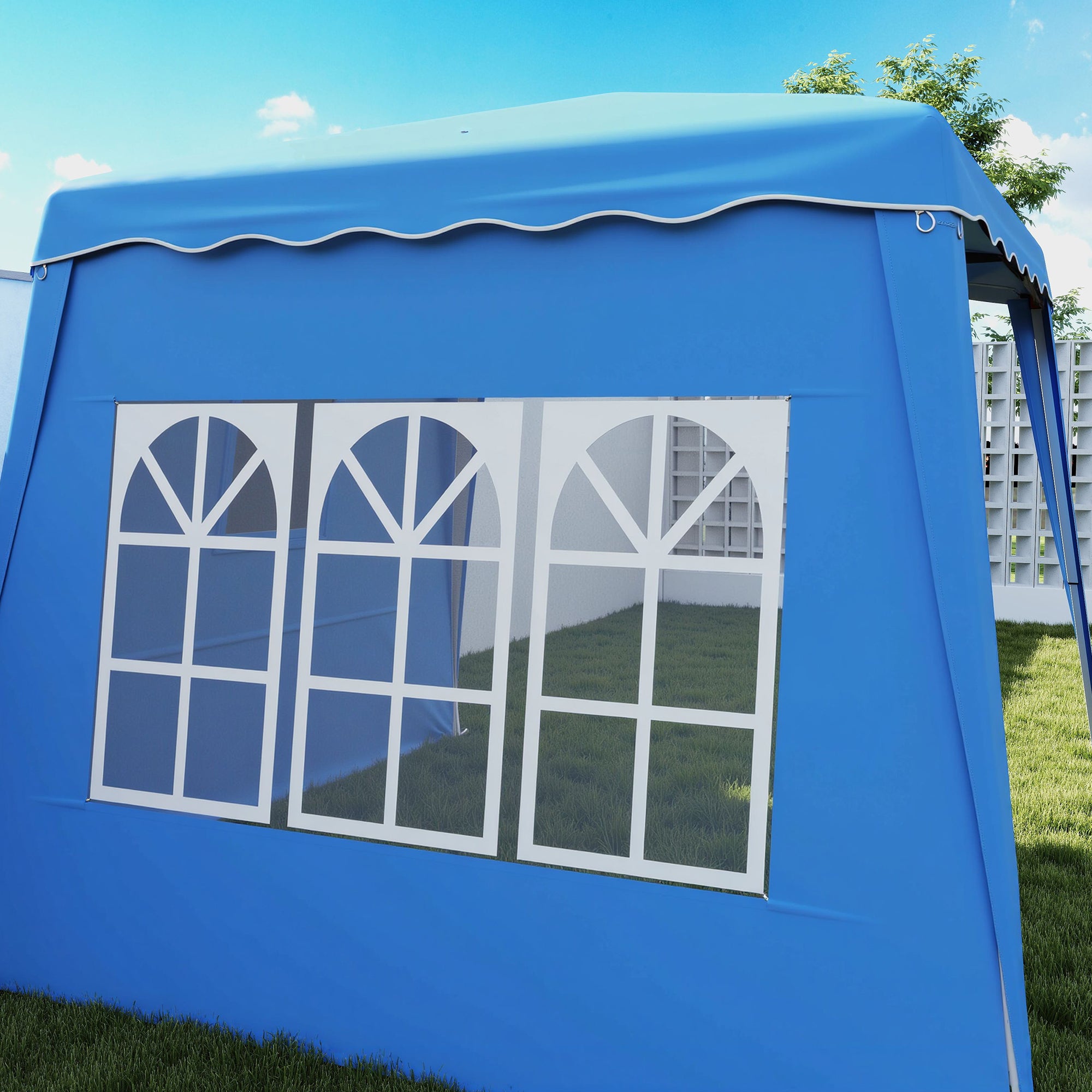 2.4m Pop Up Gazebo with Sides UV50+ Protection - Blue