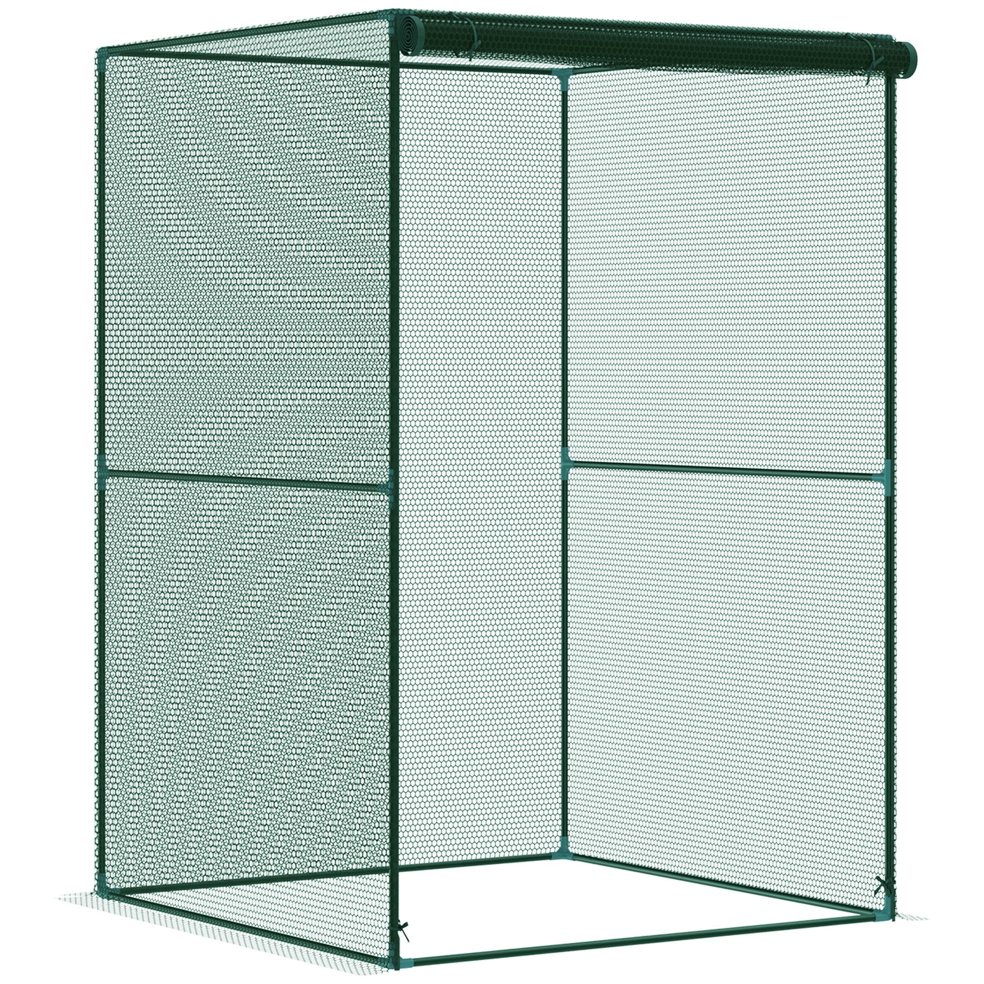 120 x 120cm Compact Plant Cage, with Netting - Green