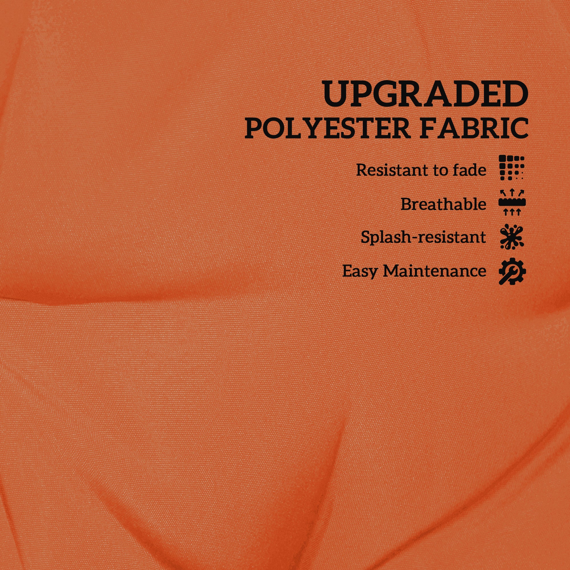 Set of Two Padded Outdoor Seat Cushions - Orange