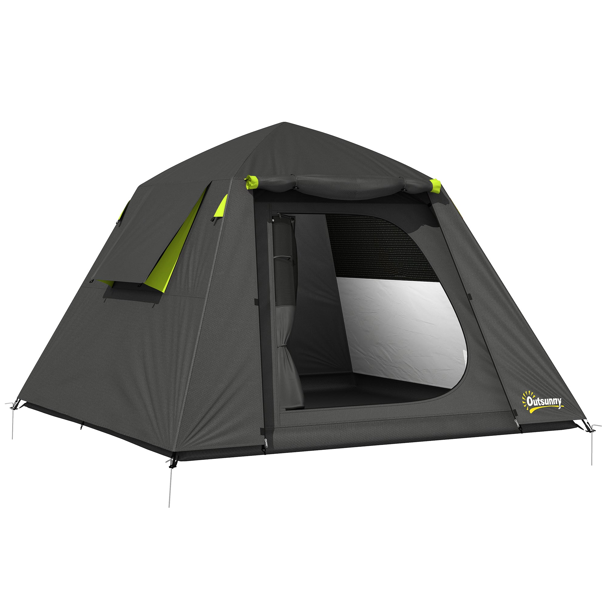 Camping Tent 3000mm Waterproof Tent with 2 Doors for 2 Person, Grey & Green