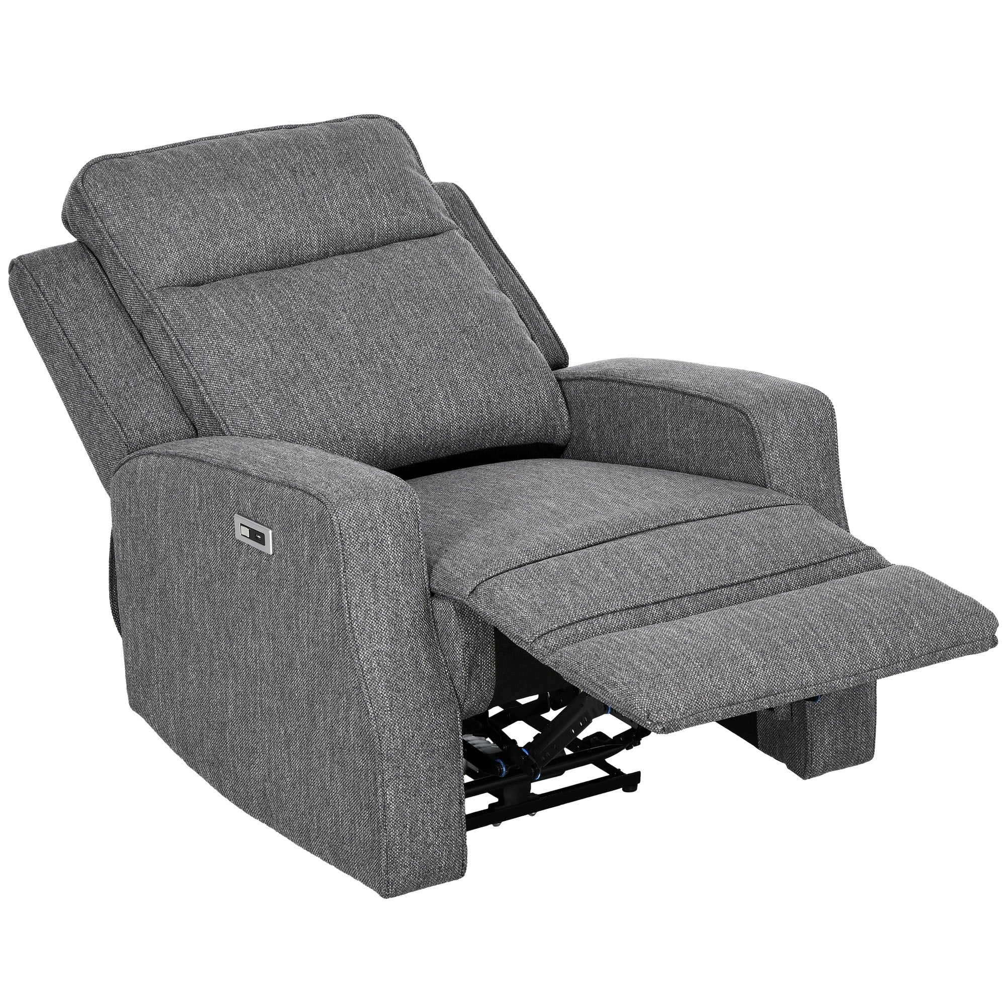 150° Electric Reclining Chair, with USB port and Footrest - Charcoal Grey