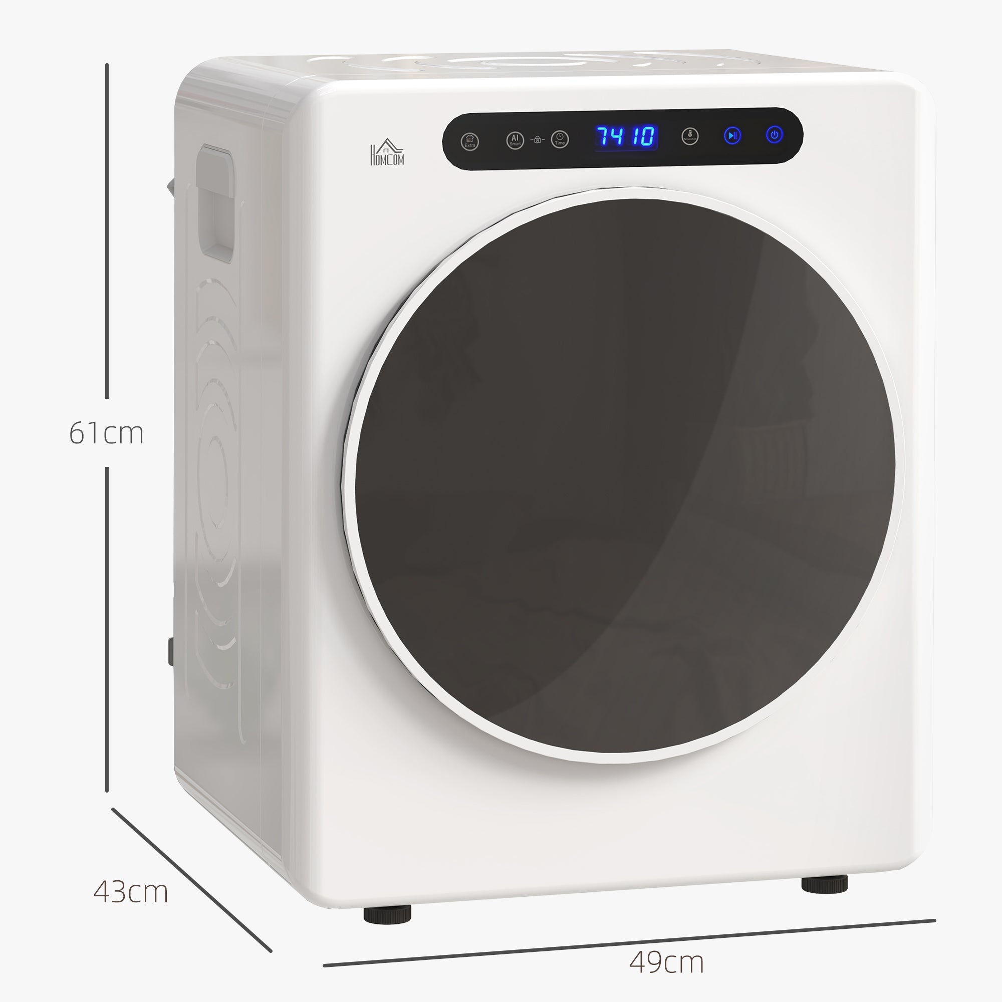 4kg Compact 40-60℃ Tumble Dryer - White