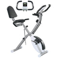 5-In-1 Foldable Magnetic Resistance Exercise Bike with Arm Bands - White
