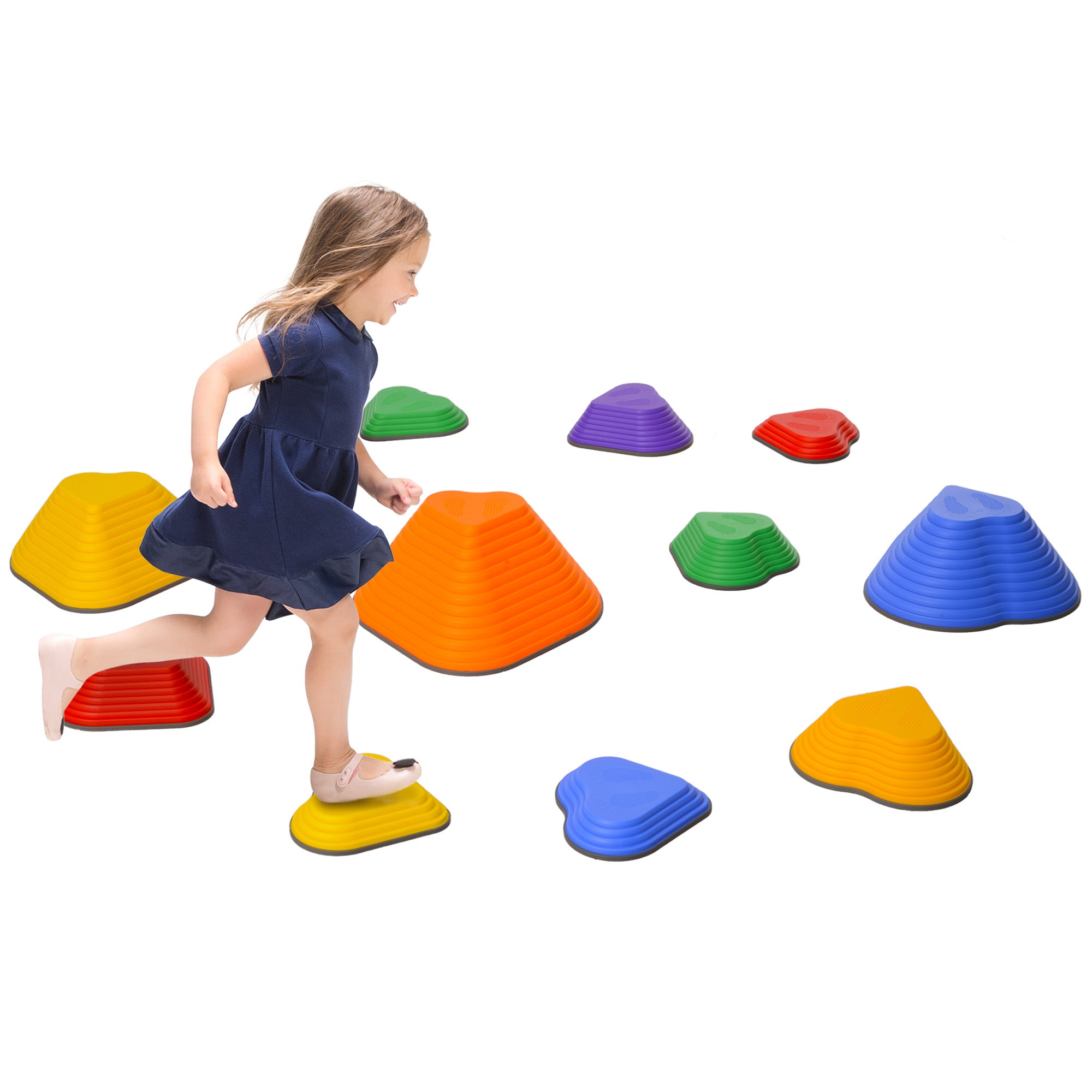 11PCs Heart-Shaped Kids Stepping Stones Balance & Motor Skills, Multicoloured