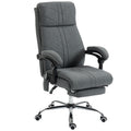 High Back Vibration Massage Office Chair with Footrest, Heated, Grey