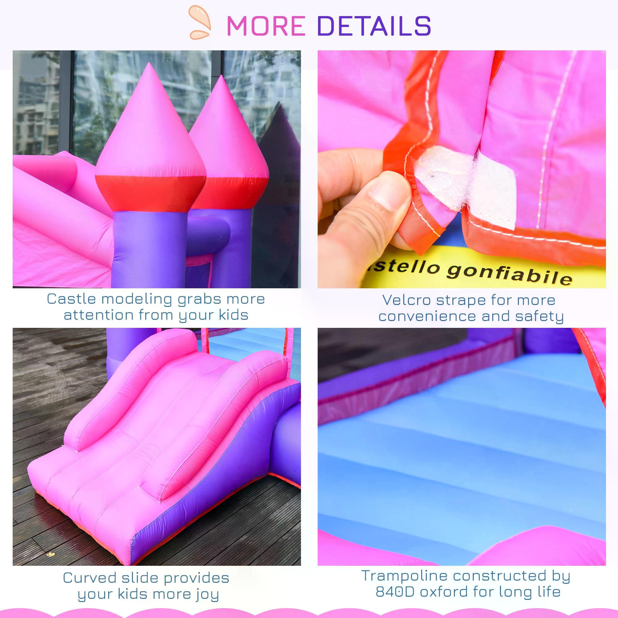 Bounce Castle Inflatable Trampoline Slide for Kids w/ inflator 3.5 x 2.5 x 2.7m