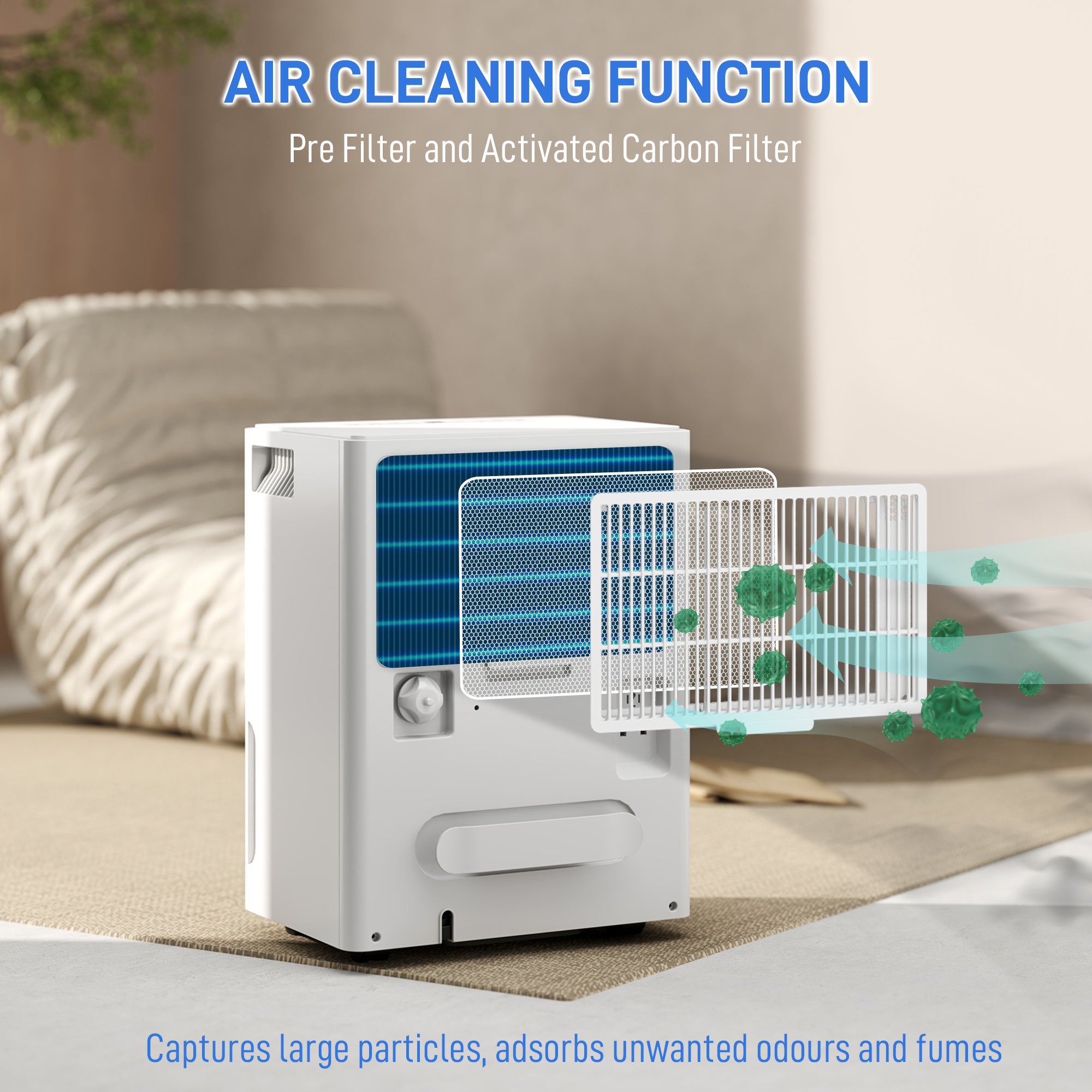 30L Dehumidifier for Clothes Drying with Timer and Filter - White