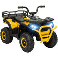 12V Kids Electric Ride-On ATV with Spring Suspension, Storage Basket, Forward & Backward - Yellow