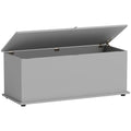 113L Storage Chest with Flip-Top Lid and Safety Hinges 100x40x40 cm - Grey